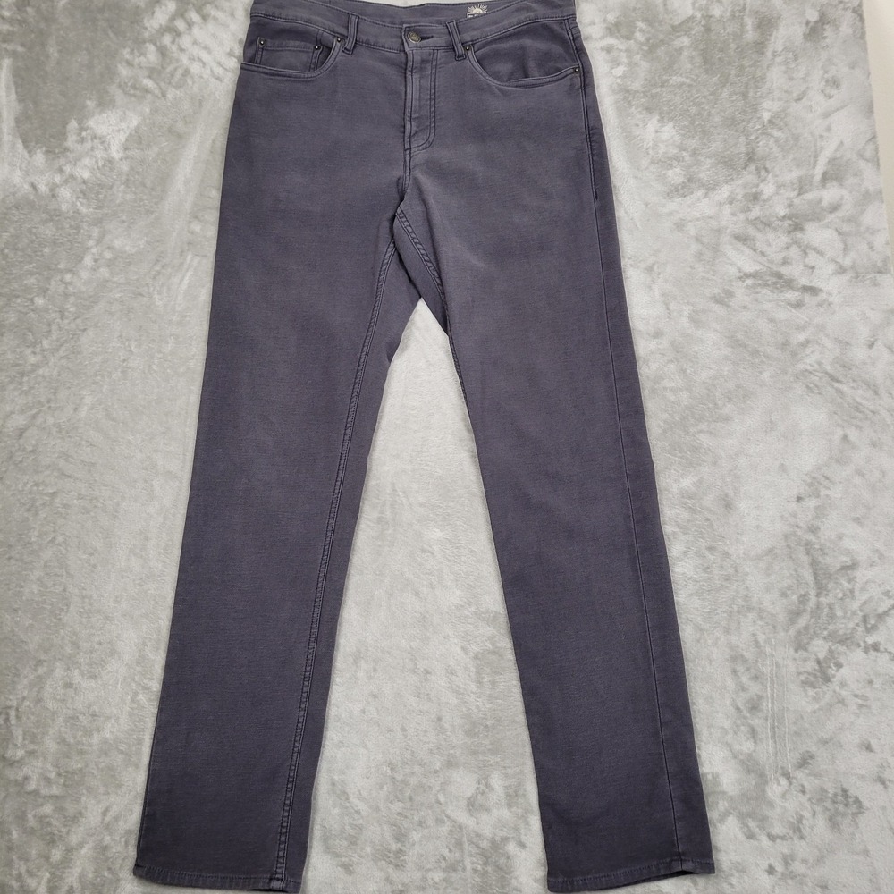 Faherty Stretch Terry 5 Pocket Pants Men's Gray 31x32 Cotton Blend Straight Leg